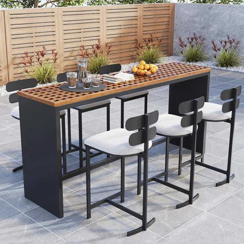 户外吧台桌奶茶店咖啡厅高脚桌室外露天防水防晒阳台长条桌椅组合