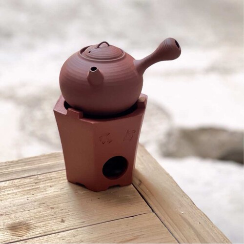 潮州工夫茶古风留客炉红泥小火炉紫泥砂铫壶跳盖炭炉酒精炉两用款