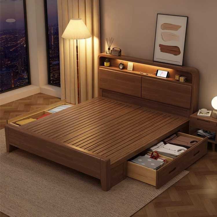 北欧全实木床纯实木现代简约1.8米1.5m1米35双人主卧室经济型婚床