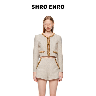 ENRO 25秋季 新款 小香套装 SHRO 重工外套上衣短裤 女 李一桐同款