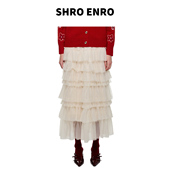 2025冬季 ENRO SHRO 新款 高腰抽褶雪纺蛋糕长半裙 新年限定系列