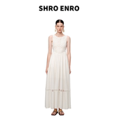 ENRO2025秋季 新款 高级法式 SHRO 蕾丝U领收腰显瘦无袖 连衣长裙女