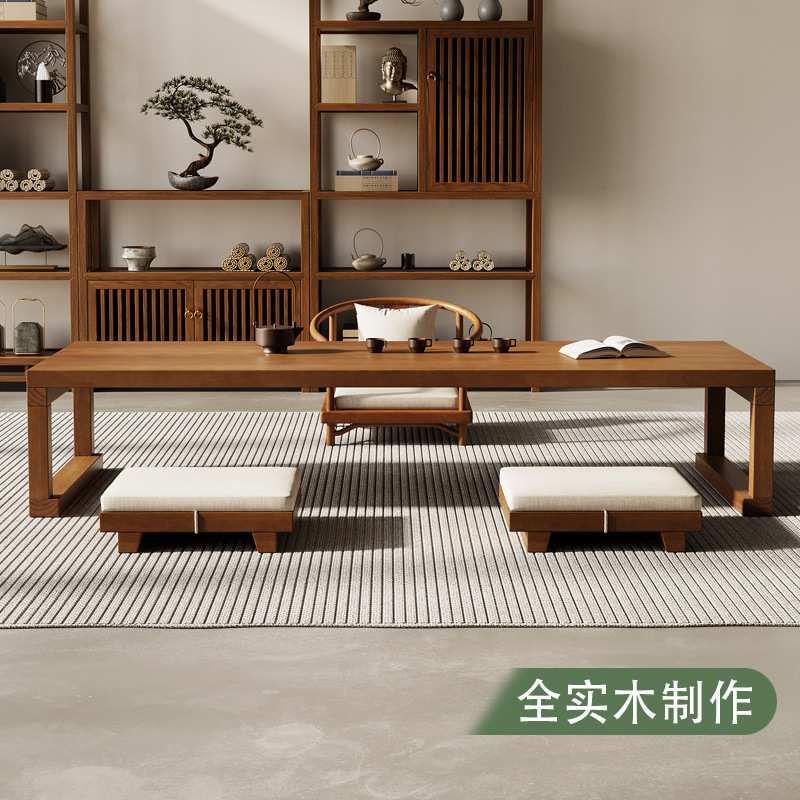 茶室实木榻榻米茶桌日式茶几桌原木泡茶桌简约民宿矮桌子飘窗桌子