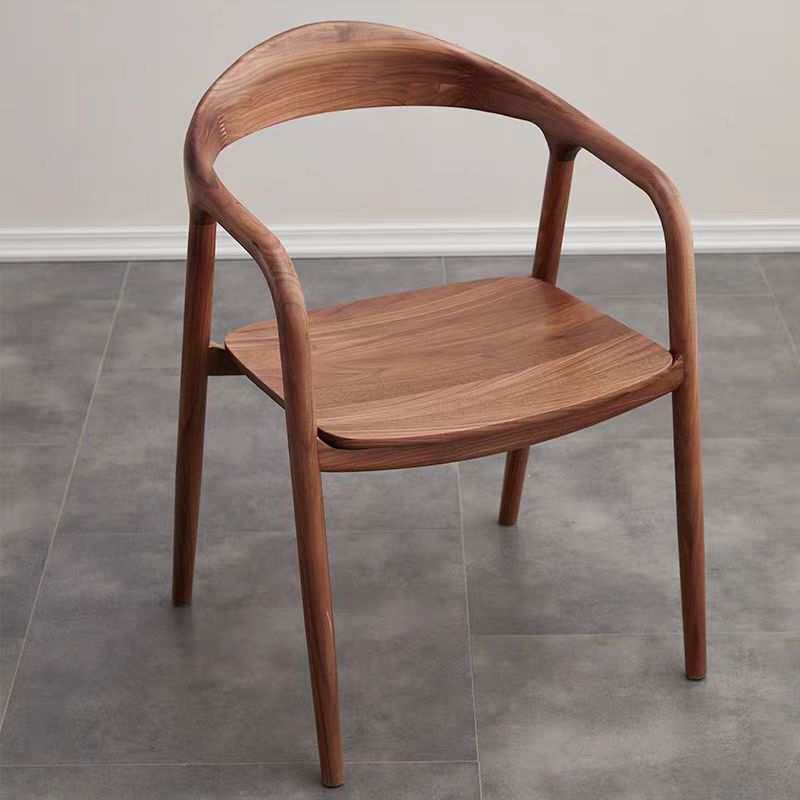 新款定制北美黑胡桃木椅子复古轻奢北欧风格餐椅舒美特实木餐椅