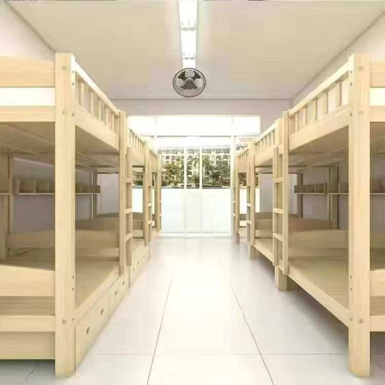 实木上下铺木床上下床宿舍员工护栏上下铺床二层小户型儿童子母床