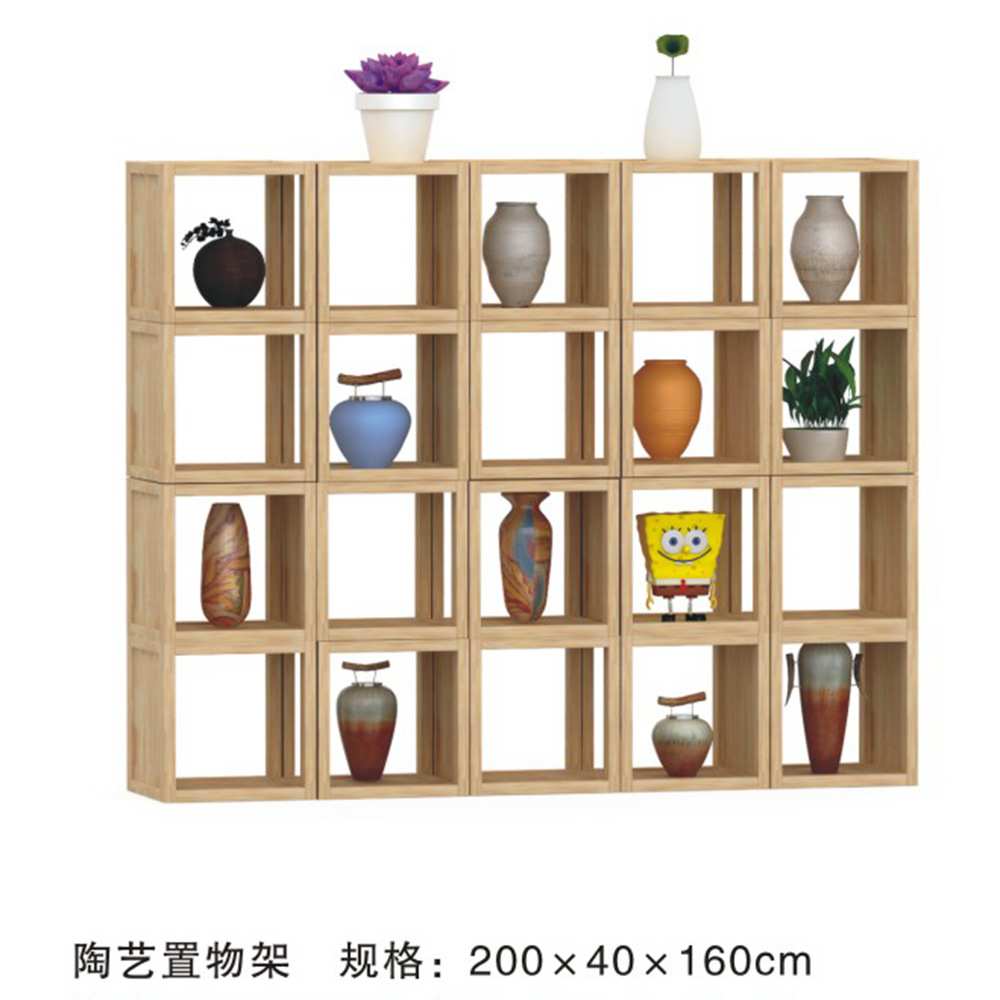 厂家直销幼儿园儿童阅读区角置物架书架走廊实木植物架自由组合柜