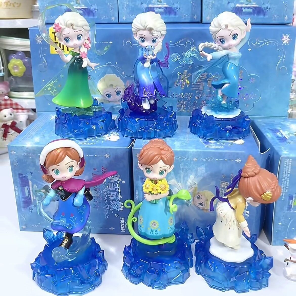 冰雪奇缘盲盒魔法系列艾莎安娜公主手办公仔摆件儿童玩具女孩礼物