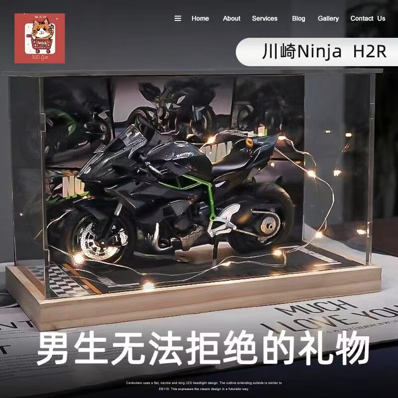 川崎H2r摩托车模型玩具仿真合金机车送男生收藏手办摆件生日礼物