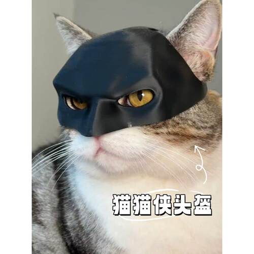 小猫配饰宠物搞怪帅气头盔蝙蝠侠cos道具小猫装扮搞笑面具猫咪用