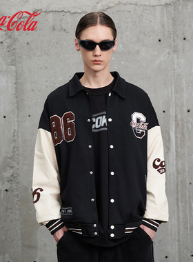 Coke 可口可乐  美式棒球服男2025春秋新款潮牌休闲情侣夹克外套