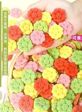 焙多夫向日葵饼干蛋糕甜品装饰可食用摆件热奶宝冰淇淋纸杯蛋糕