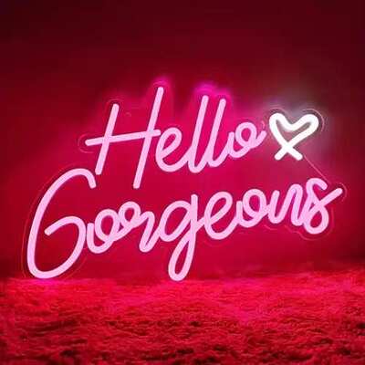 外贸亚马逊LED霓虹灯You're Like Really Pretty墙壁装饰发光字母