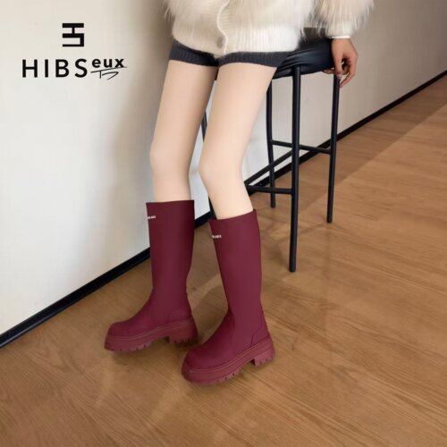 春秋女时尚增高超火厚底长筒靴