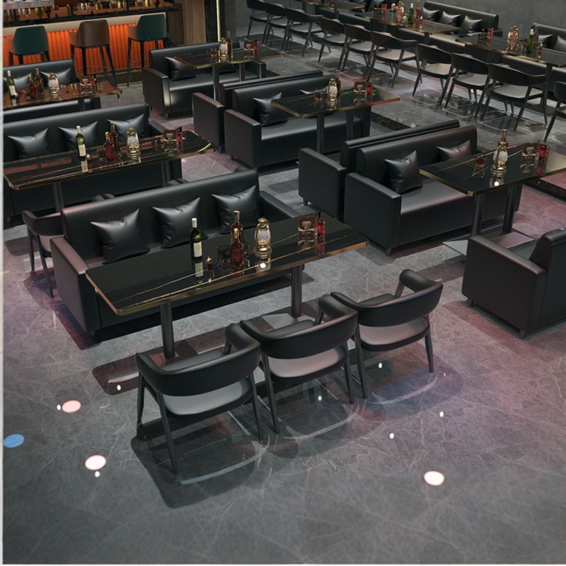 咖啡厅酒吧清吧i桌椅组合复古主题西餐厅奶茶店小吃烧烤店卡座沙
