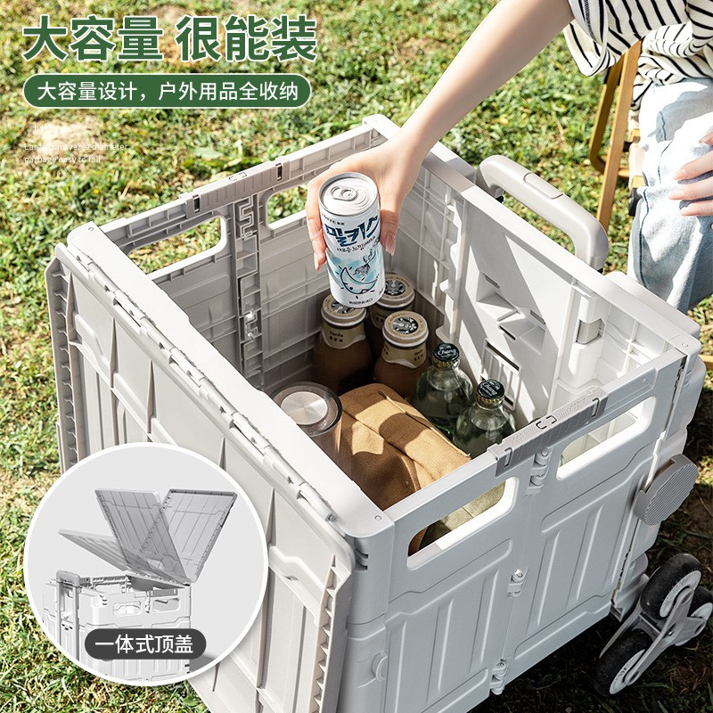 家用取快递小推车买菜丢垃圾手拉车可折叠便携平拉购X物车可爬楼