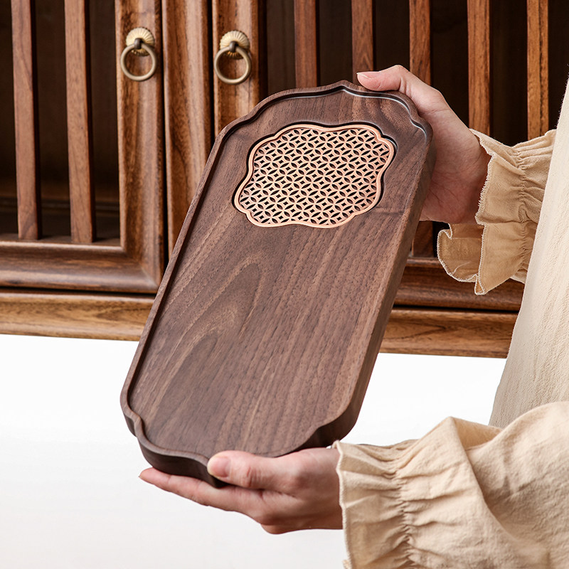 黑胡桃干泡台茶盘实木整块北美壶承原木轻奢日P式茶室单人小型托,餐饮具,茶盘,淘宝优惠券,粉丝福利购,淘宝优惠卷