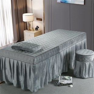 美容床罩三件套美容院美容床按摩理疗床套推拿P按摩单件带洞可定