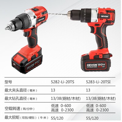 大有无刷充电钻锂电钻多功能手电冲击钻电动螺丝刀N工具5282/5283