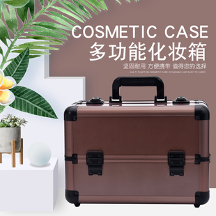 多功能化妆箱复古肩带手提便携高档D美甲箱纹绣箱大容量收纳箱带