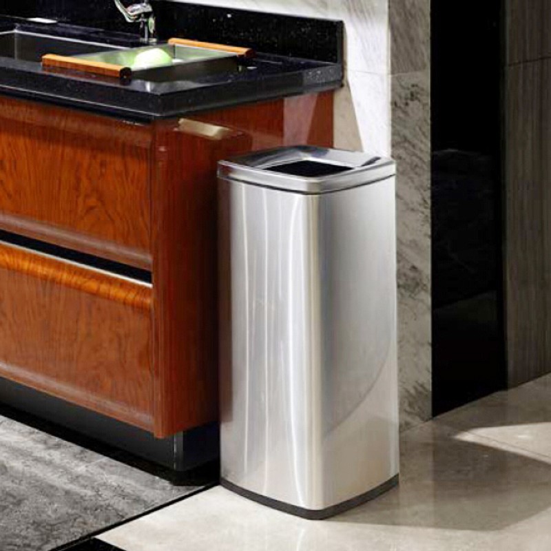 酒店商场商用不锈钢大号公u共洗手间擦手纸垃圾桶家用厨房无盖大