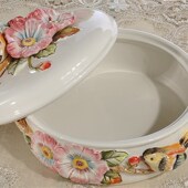 丹青风韵陶瓷收纳罐摆件创意装 饰饰品首饰盒O储物罐带盖糖果盒新