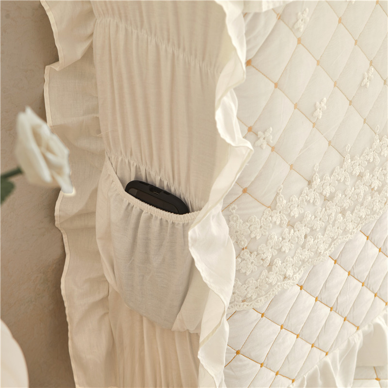 全棉蕾丝全包床头套罩防尘罩纯棉夹棉皮床软O包木床罩子弧形高档