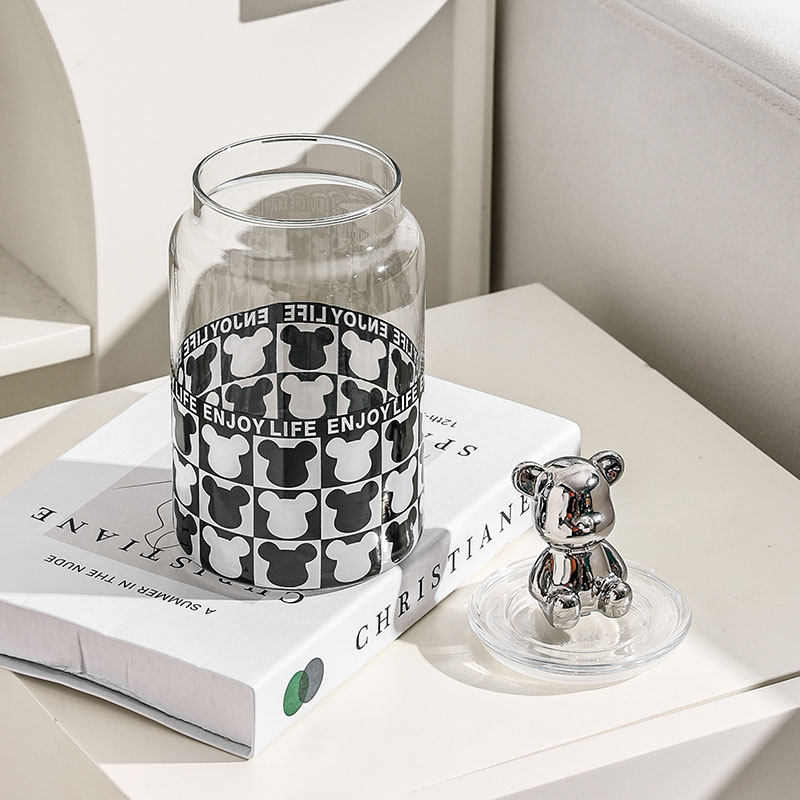 复古斜纹棋盘格玻璃密封罐保鲜厨房杂粮糖果咖Q啡豆茶叶收纳罐带,厨房/烹饪用具,密封罐,淘宝优惠券,粉丝福利购,淘宝优惠卷