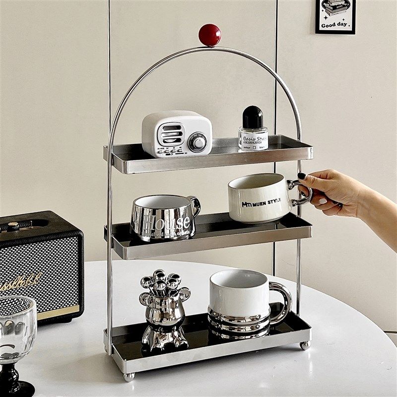高级感杯架水杯咖啡m杯马克杯收纳架创意桌面杯子香水置物架亚克