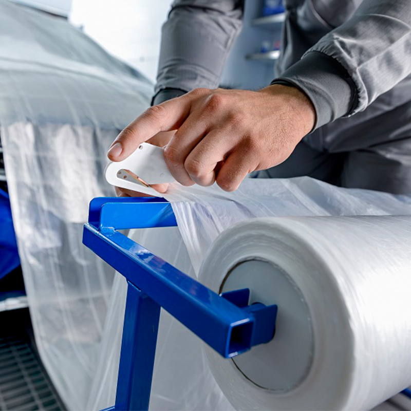 喷漆遮蔽膜3.8*100米大卷汽车喷漆家居防M尘塑料膜透明静电保护膜