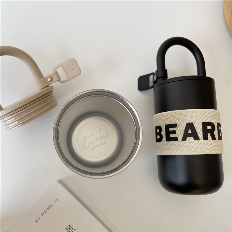 ins大c容量咖啡杯保温杯女生不锈钢随行杯便携水壶可斜跨杯子礼物