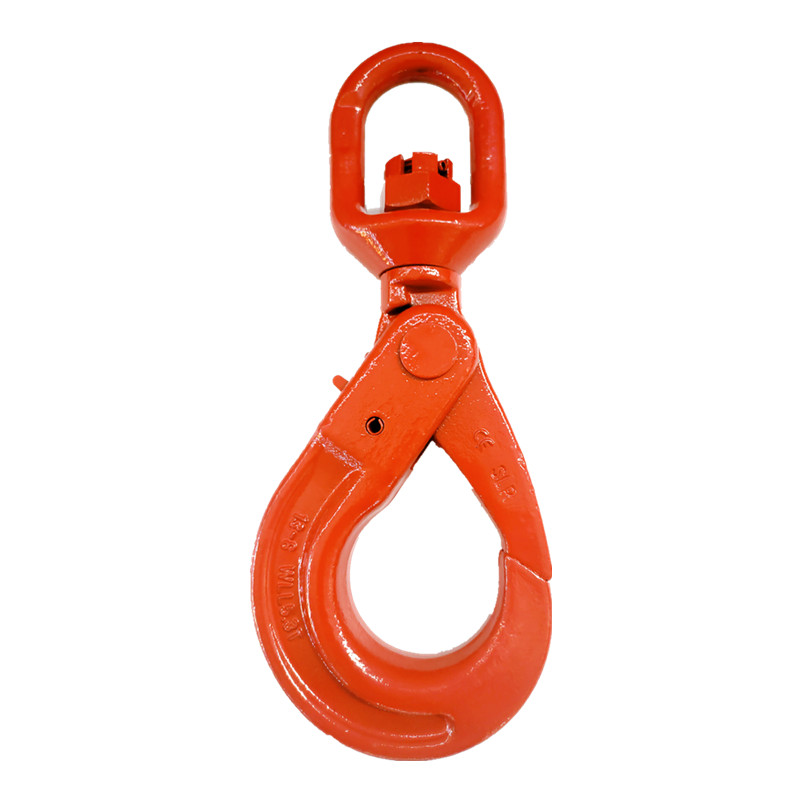 自锁安全吊钩带舌片挡锁羊角眼型旋转C自锁起重链条吊钩1t2T3吨5