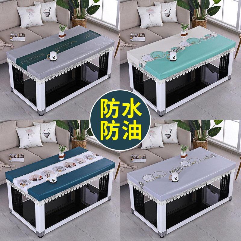 长方形烤火桌防水皮o罩电暖炉皮套烤火桌子罩套防油免洗皮革桌布