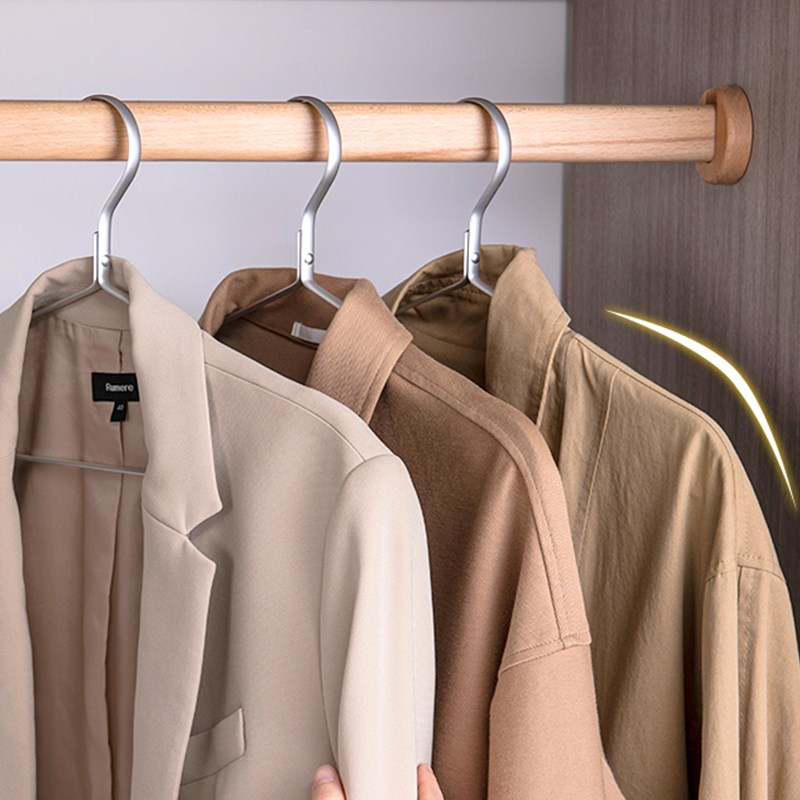 铝合金衣架加粗加厚防风太空铝y挂衣家用实心轻奢无痕耐高温衣撑