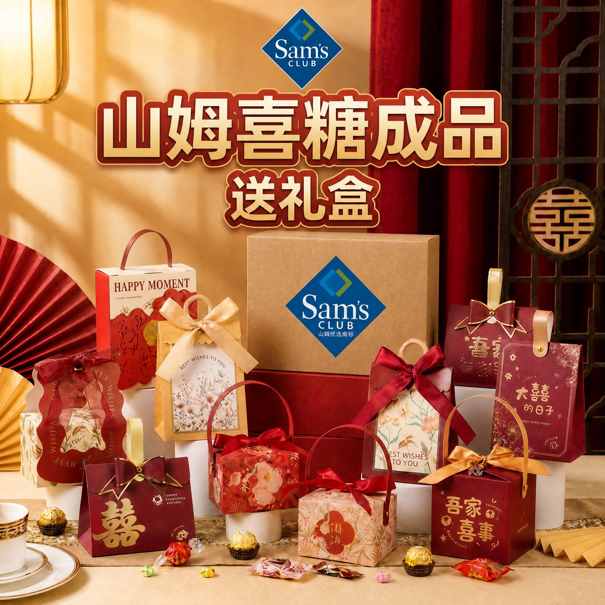 喜糖礼盒成品含糖结婚专用伴手礼高级混合糖果婚糖回礼搭配好桌糖
