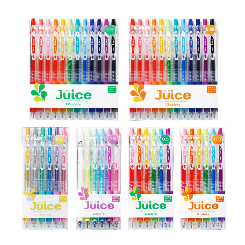 日本PILOT百乐果汁笔juice按动彩色中性笔0.5mm手账笔套装10EF