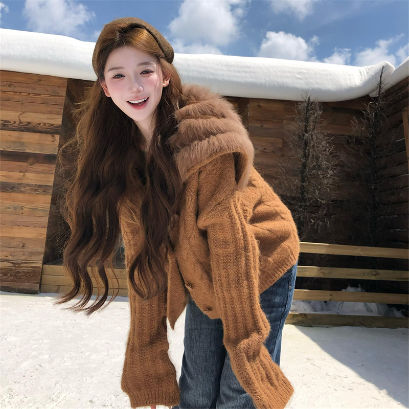 高级感海军领长袖毛衣外套女秋冬季高级感针织衫气质显瘦宽松上衣