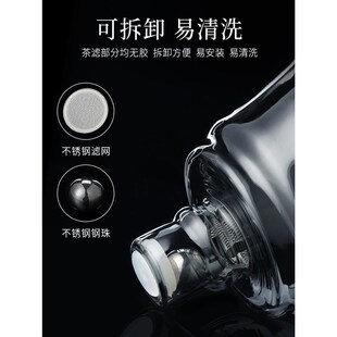 家用办公泡茶壶高档 半自动磁吸懒人泡茶器玻璃功夫茶具H套装