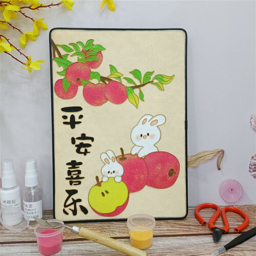 景泰蓝兔年掐丝h珐琅画diy材料包新手入门非遗手工金丝彩沙装饰画
