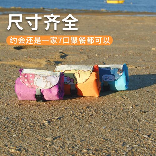 便携沙滩垫防水防沙折叠海边防水耐磨F折叠口袋露营野餐草坪防潮