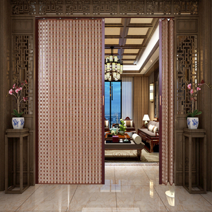 竹帘子折叠推拉j门帘竹门帘空调隔断家用客厅装饰简易门商铺竹帘