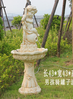 欧式人物流水喷泉婚礼装饰客厅天使雕塑落地O鱼池庭院创意水景摆