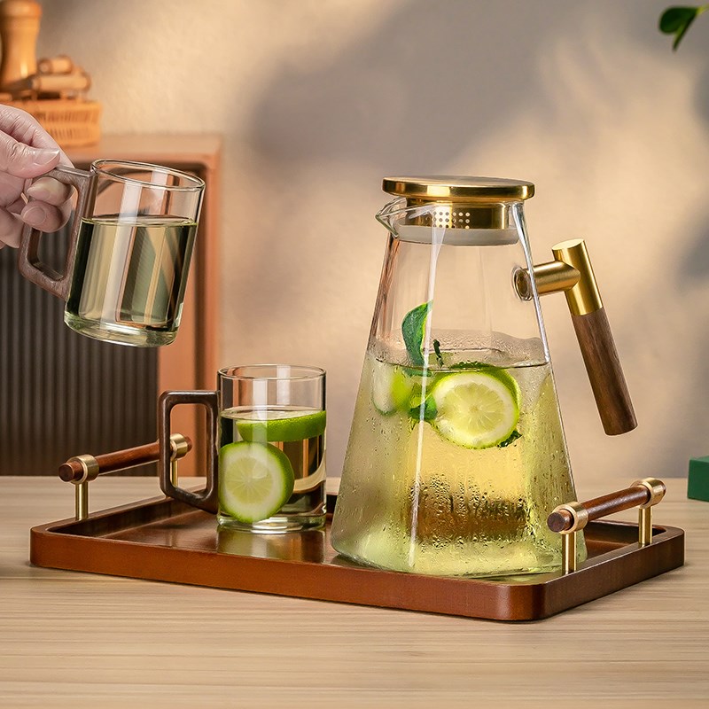 冷水壶玻璃耐高温家用大容量泡茶套装白开水杯Q耐热茶壶扎壶凉水