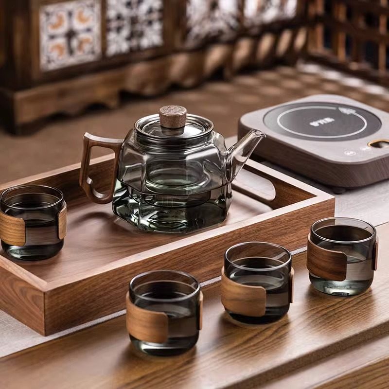 玻璃茶壶加厚耐高温家用电陶炉套A装煮茶壶泡茶器托盘茶杯配套茶,餐饮具,茶壶,淘宝优惠券,粉丝福利购,淘宝优惠卷