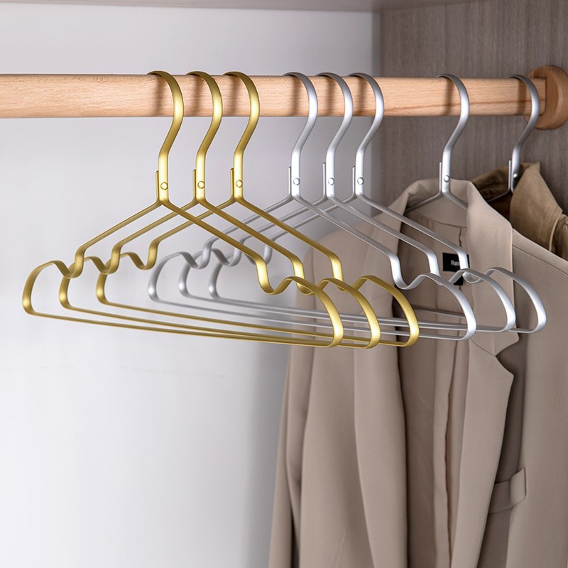 铝合金衣架加粗加厚防风太空铝挂衣F家用实心轻奢无痕耐高温衣撑