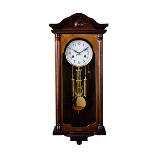 欧式机械挂钟实木复古家r用钟表老式上链挂表敲钟报时中式装饰时