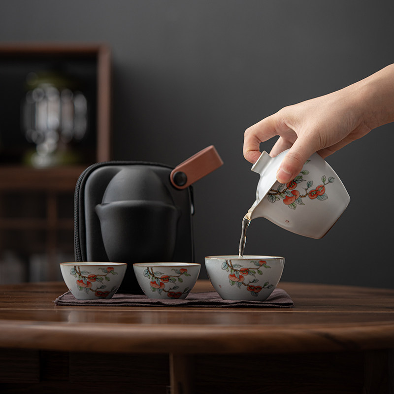 快客杯一壶三杯陶瓷可携式旅行茶具套组收纳酒店旅W游泡茶具小套,餐饮具,旅行茶具,淘宝优惠券,粉丝福利购,淘宝优惠卷