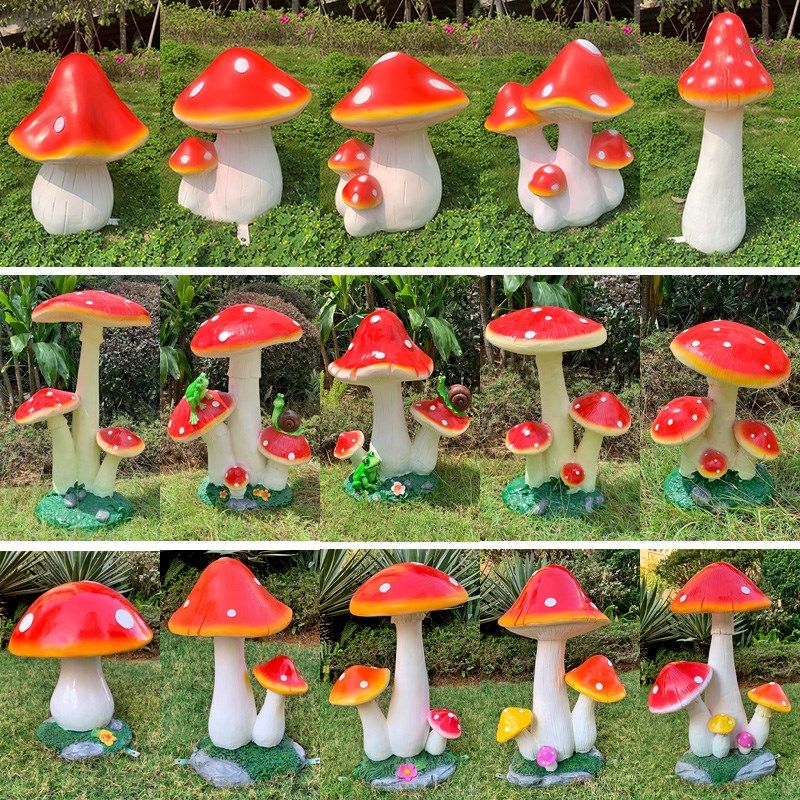 仿真蘑菇玻璃钢雕l塑发光公园商场户外模型摆件园林景观美陈装饰,家居饰品,户外/庭院摆件,淘宝优惠券,粉丝福利购,淘宝优惠卷