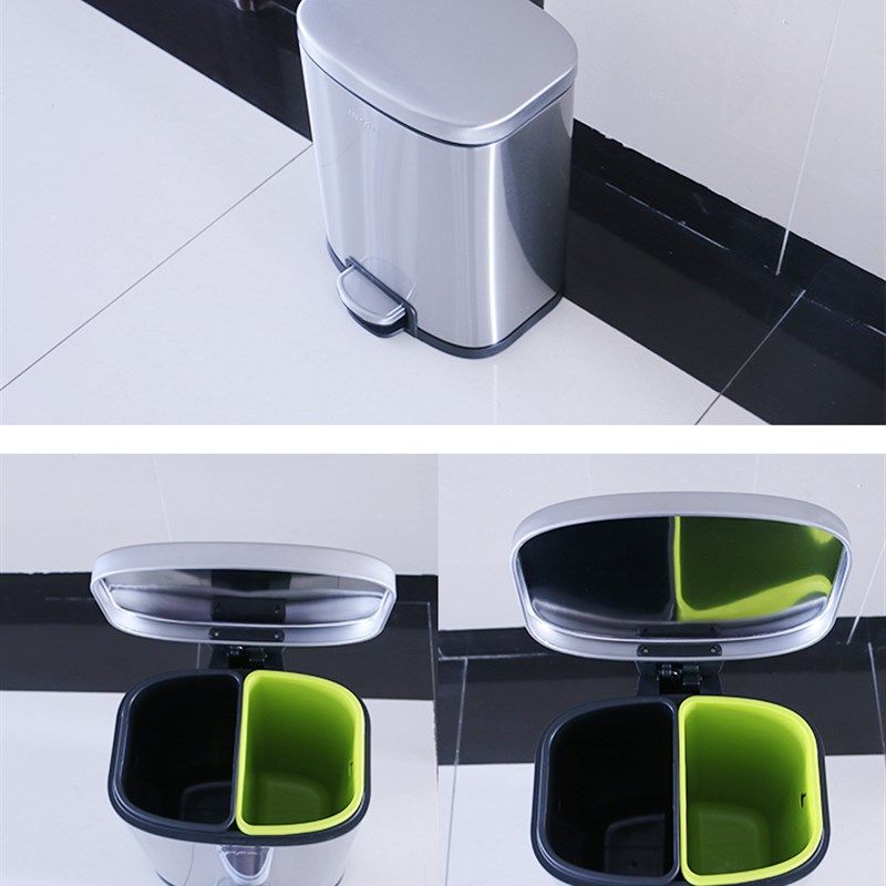 不锈钢脚踏分h类垃圾桶室内办公室走廊干湿分离带盖家用厨房客厅,家庭/个人清洁工具,垃圾桶,淘宝优惠券,粉丝福利购,淘宝优惠卷