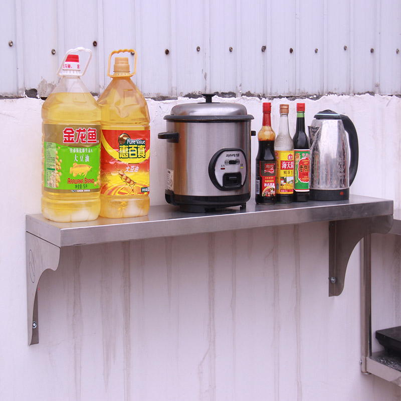 不锈钢上b墙架单层上墙架壁挂式置物架不锈钢厨房微波炉调料架包