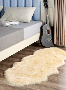 红色地毯长毛绒卧室床边毯羊毛不规则大红色婚Q庆房间结婚婚房装